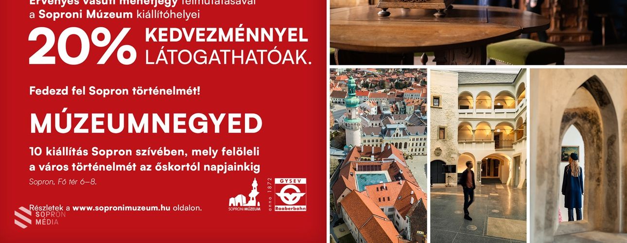 A vonattal érkezők kedvezményes belépőket válthatnak a Soproni Múzeum kiállításaira
