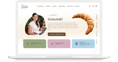 Kálci receptjei weboldalának asztali nézete