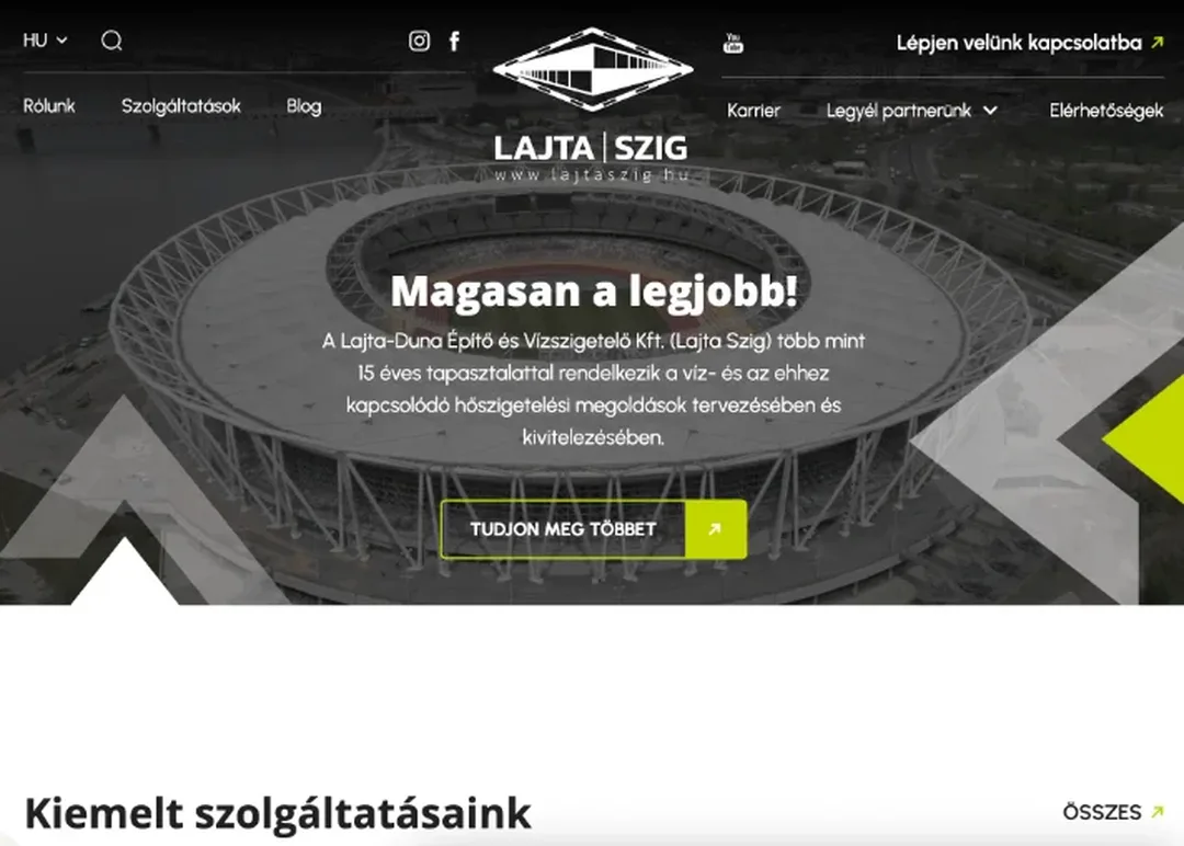 A Lajta | Szig weboldal nyitóoldala