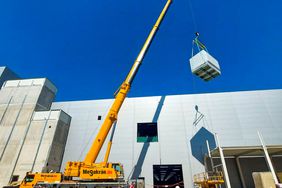 Air handling units lifted with our 130 tonne crane truck