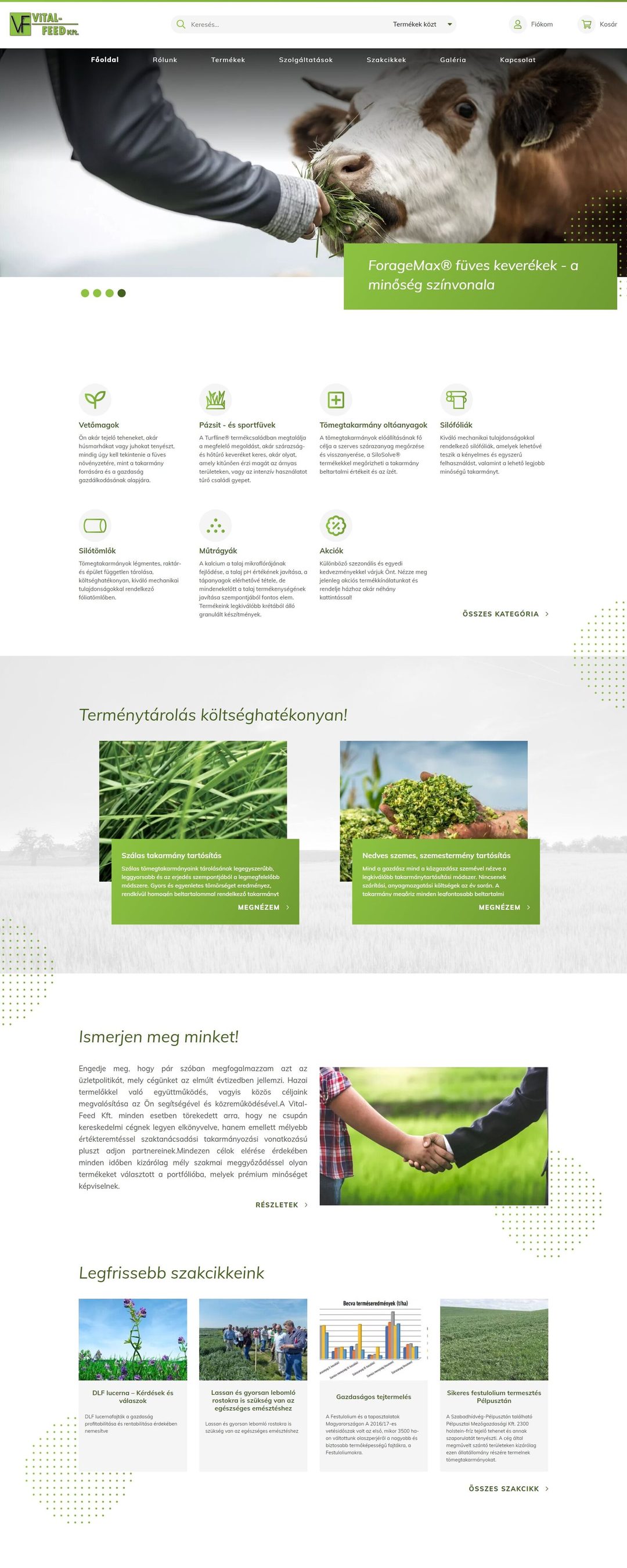Vital-Feed Kft. egyedi webáruház – nyitóoldal