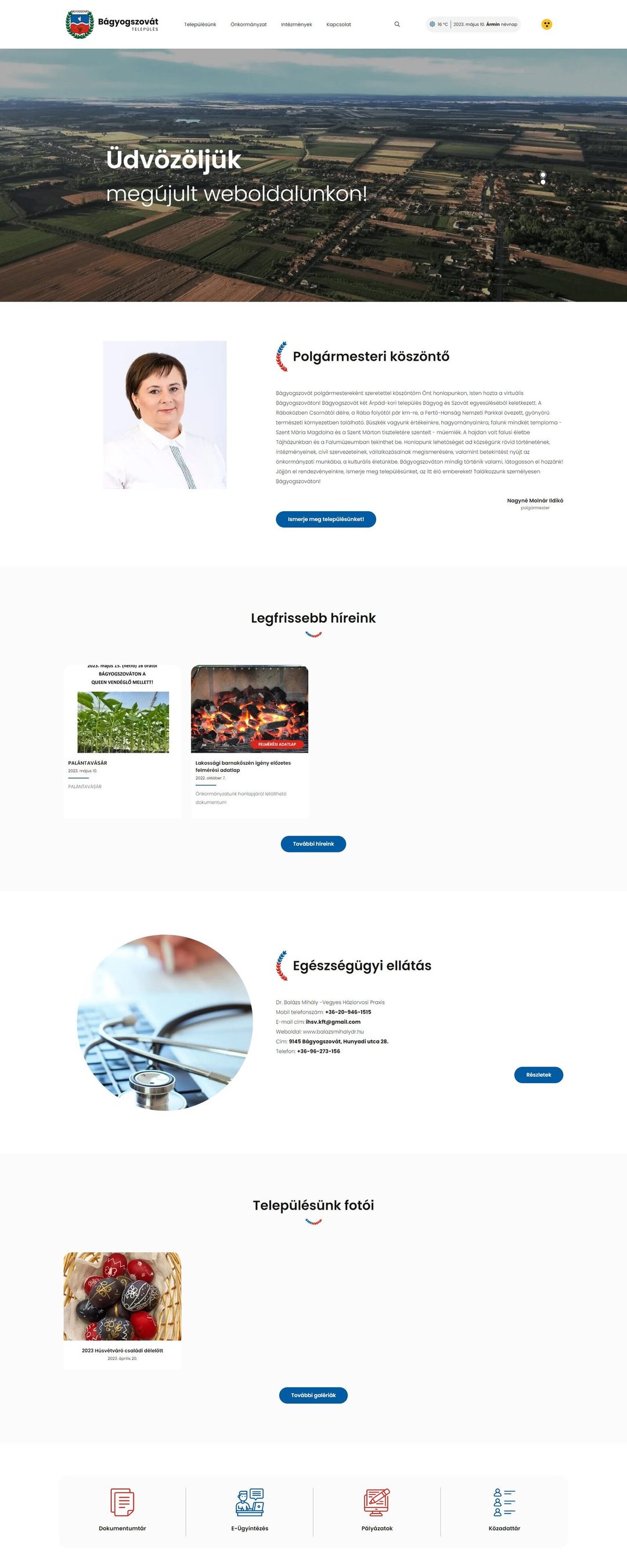 Bágyogszovát – nyitóoldal