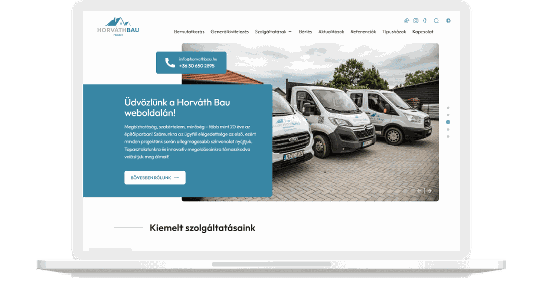 A Horváth Bau Project Kft. megújult weboldala hűen tükrözi a cég elmúlt években végbement fejlődését