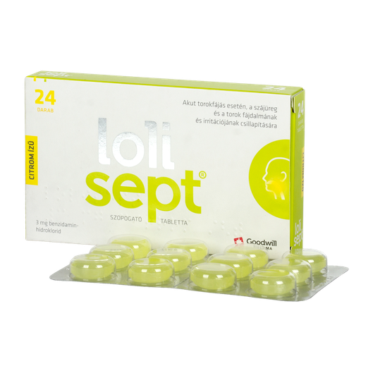 Lolisept 3 mg szopogató tabletta Citrom ízű (24x)