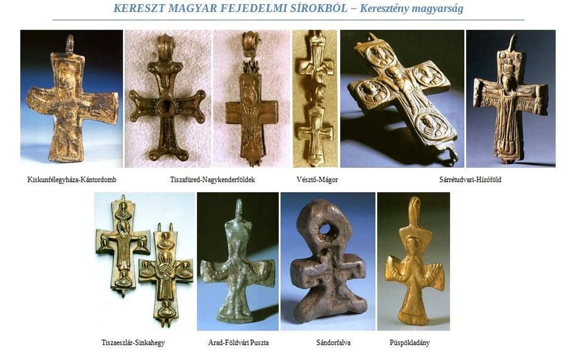 Az Árpád kori sírokban talált korai keresztény mellkeresztek