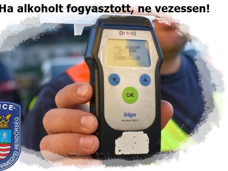 Alkoholszondás ellenőrzést végeztek a vármegyében a rendőrök