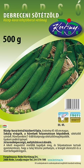 Kifejtőborsó Debreceni sötétzöld 500 g termék képe