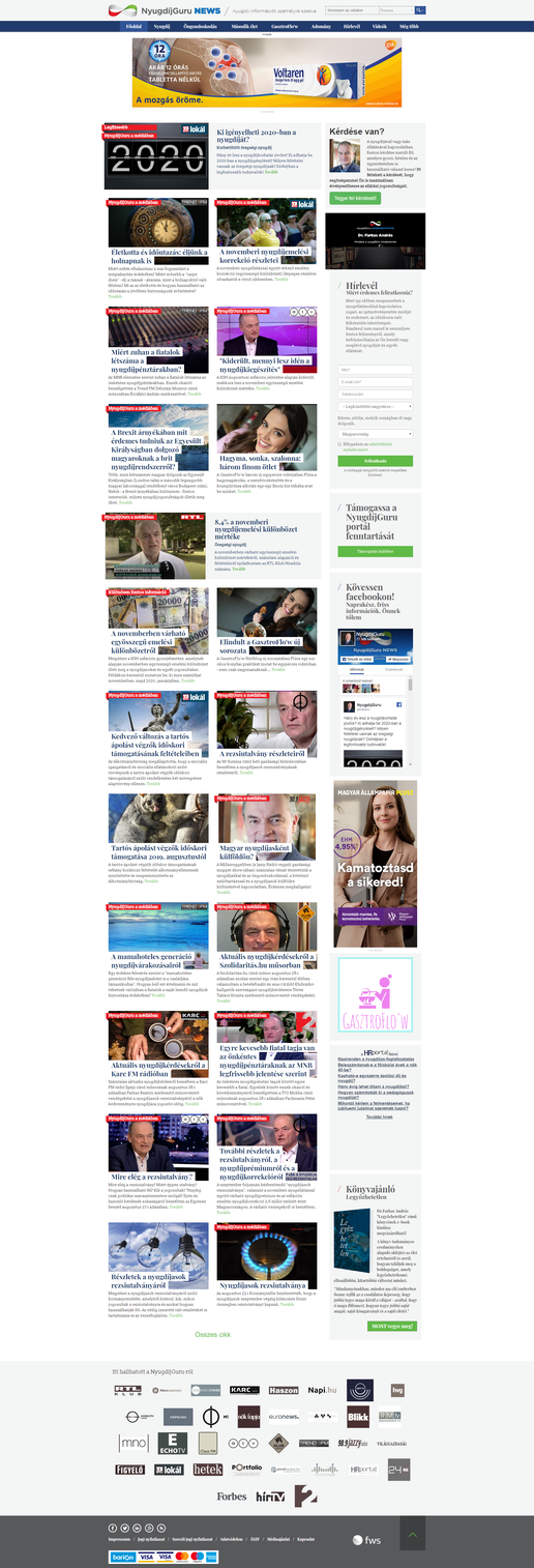 Nyugdíjguru News oldalról készített képernyőkép