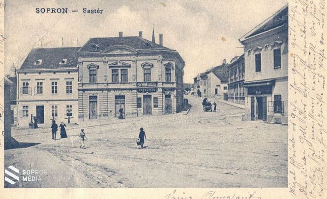 Sas tér, képeslap 1909. 