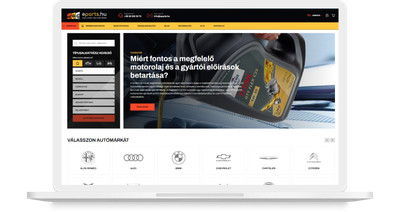 eparts.hu weboldalának asztali nézete