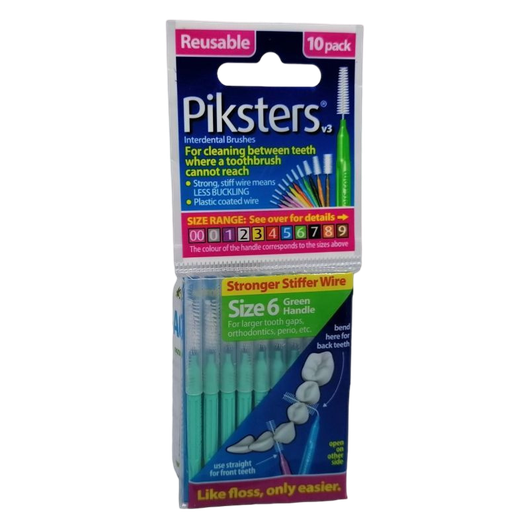 Piksters fogköztisztító kefe zöld Nr6 (10x)