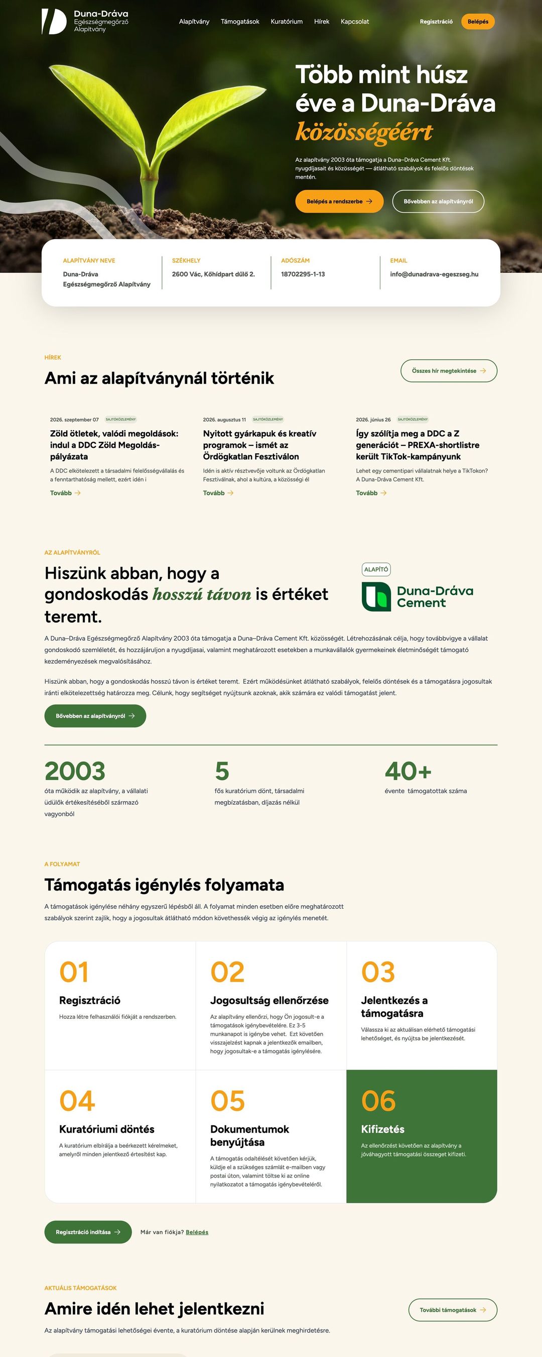 Duna-Dráva Alapítvány – nyitóoldal