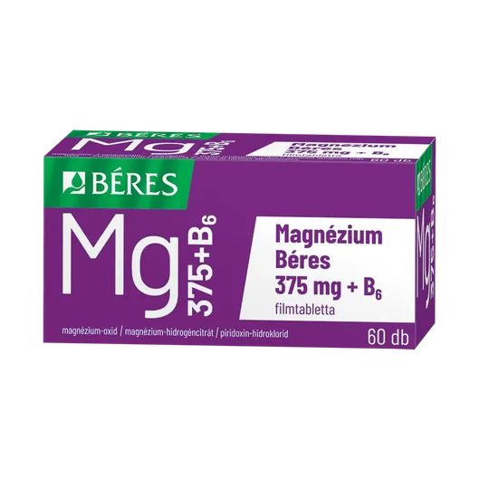 Magnézium Béres 375mg+B6 filmtabletta/11 (60x)