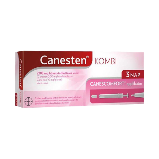 Canesten Kombi 200 mg hüvelytabletta és krém (3x200mg+20g)