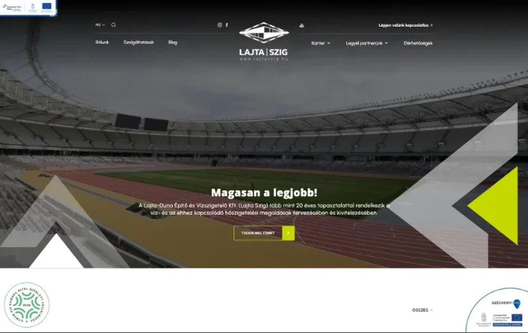 A Lajta | Szig weboldal nyitóoldala