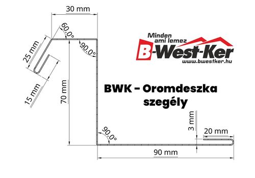 BWK - Oromdeszka szegély 2 m hosszúságú