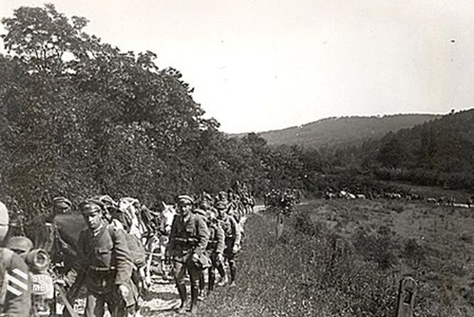 Az Ágfalva és Sopron irányába tartó osztrák csendőrség határátlépése Lajtaszentgyörgynél 