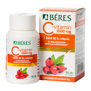 Béres C-vitamin1000mg Csipkeb.D3 2000NE ret.tabl. (90x) termék kép