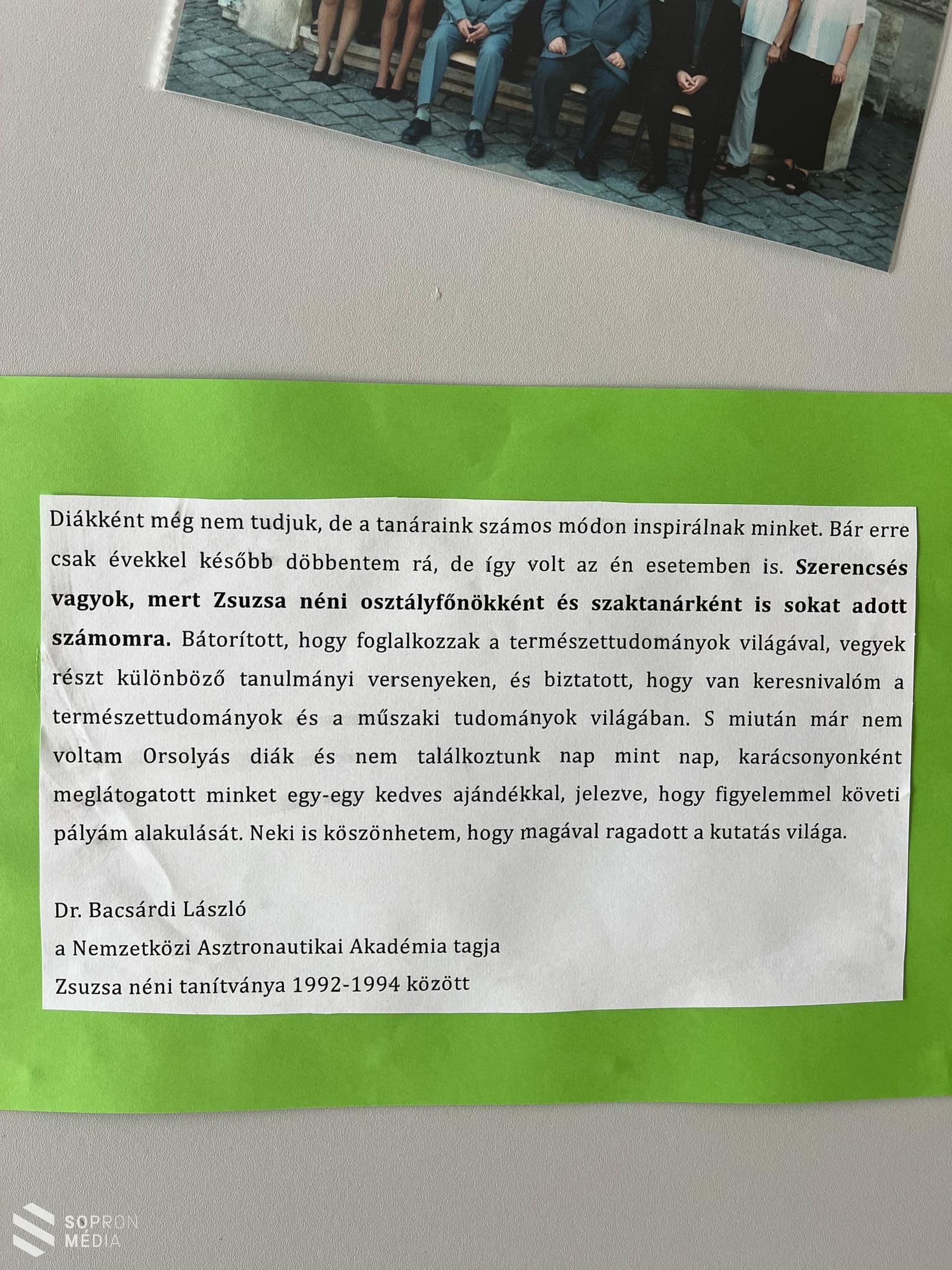 Szaktantermet neveztek el Smidéliusz Zsuzsannáról a Szent Orsolyában