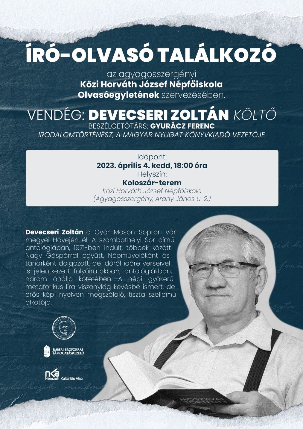 Devecseri Zoltán: Harmadnapok kötetbemutató