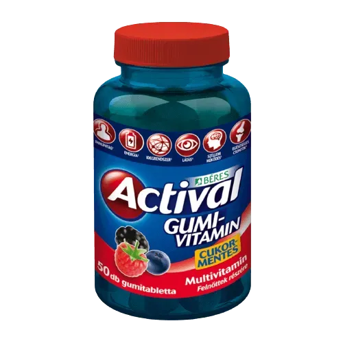 Actival Felnőtt cukormentes gumivitamin (50x)
