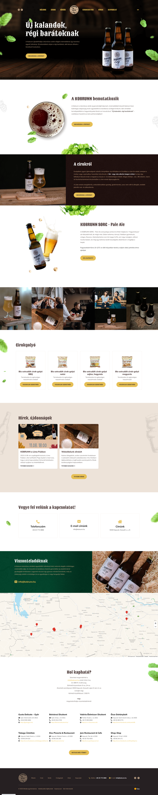 Kobrunn weboldal - Új kalandok, régi barátoknak oldalról készített képernyőkép