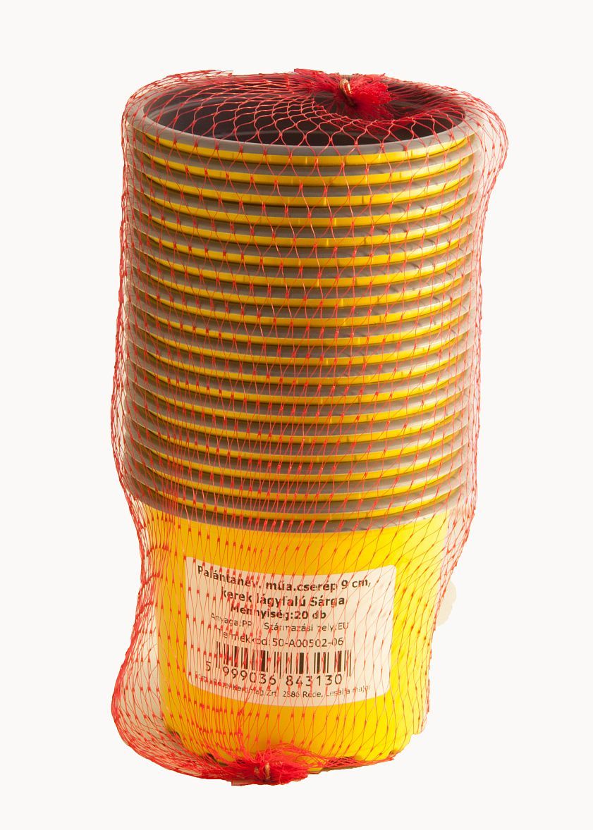 Palántanev.cserép 9cm (20db) sárga, lágyfalú termék képe