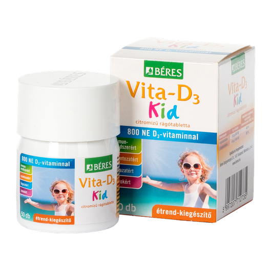 Béres Vita-D3 KID 800NE ÉTRENDKIEG. rágótabl. (50x)