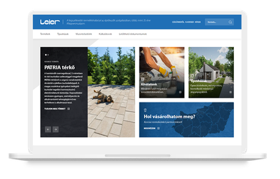 Leier weboldalának asztali nézete