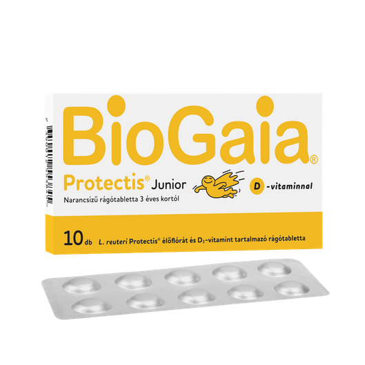 BioGaia Protectis Junior D3 étrendk.rágótabl.naran (10x)