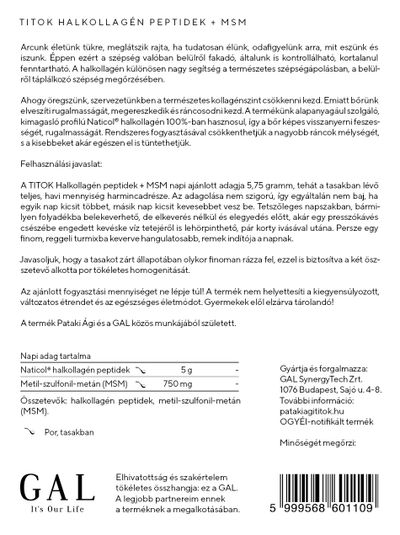 GAL TITOK halkollagén peptidek+MSM  (30adag)