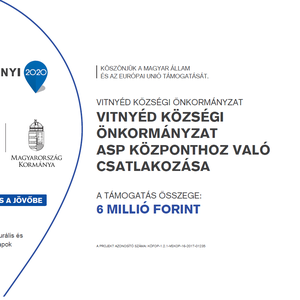 Vitnyéd községi önkormányzat ASP központhoz való csatlakozása