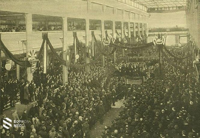 Jubileumi ünnepély a Ganz-gyárban Mechwart András hivatalba lépésének 40. évfordulóján 