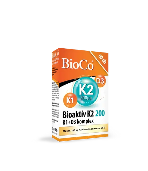 BioCo Bioaktív K2 200mg+K1+D3 komplex tabletta (60x)
