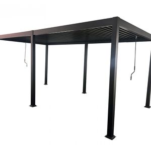 Pergola 3x6M (alu váz és acél zsaluzat, fekete) 754.690 Ft