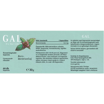 GAL Borsmentaolaj gyomornedv-ellenálló kapszula (60x)