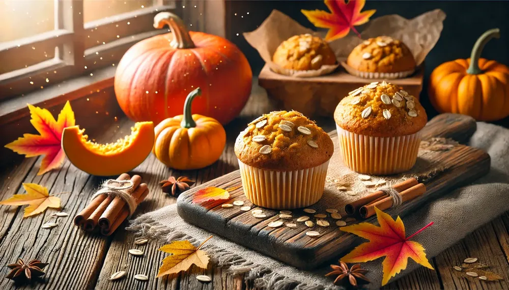Sütőtökös zabpehelylisztes muffin