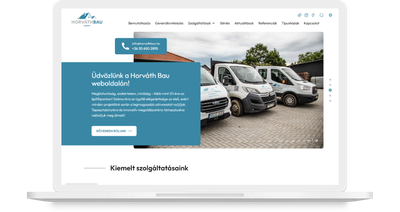Horváth Bau Project weboldalának asztali nézete