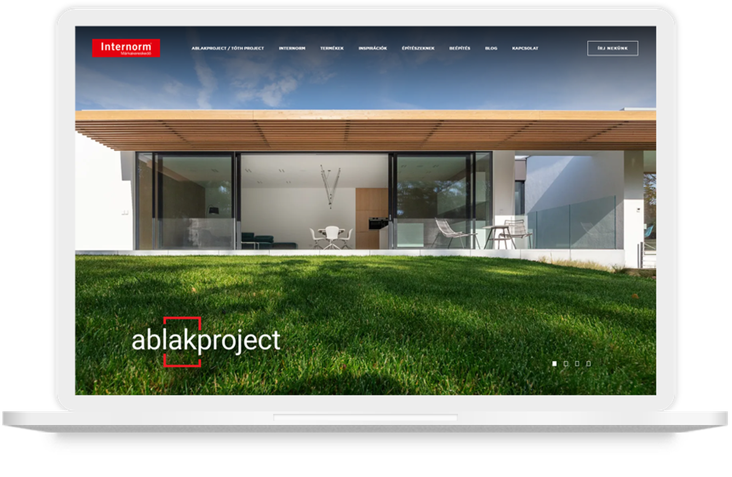 Ablakproject - Internorm Márkakereskedő weboldalának asztali nézete