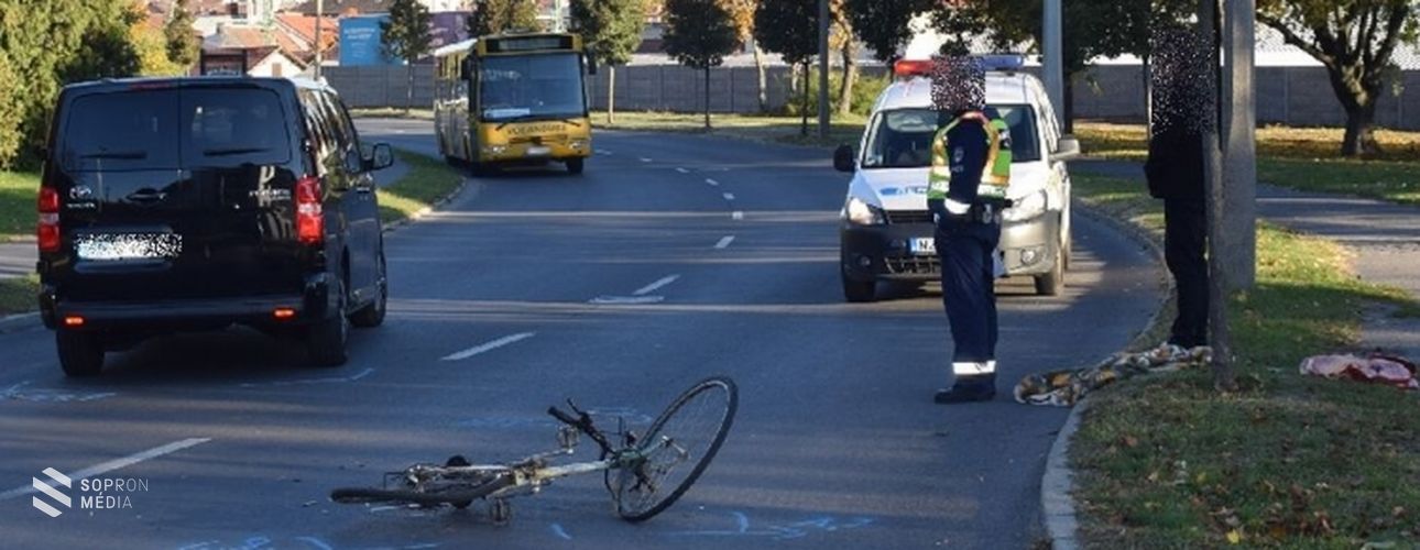 Kerékpárost gázoltak Sopronban