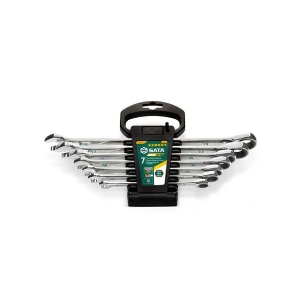 Sata X6 120 fogas univerzális racsnis csillag-villáskulcs készlet 8-19mm, 7 részes