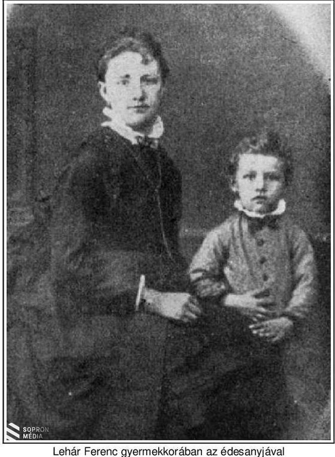 Lehár Ferenc gyermekkorában az édesanyjával 