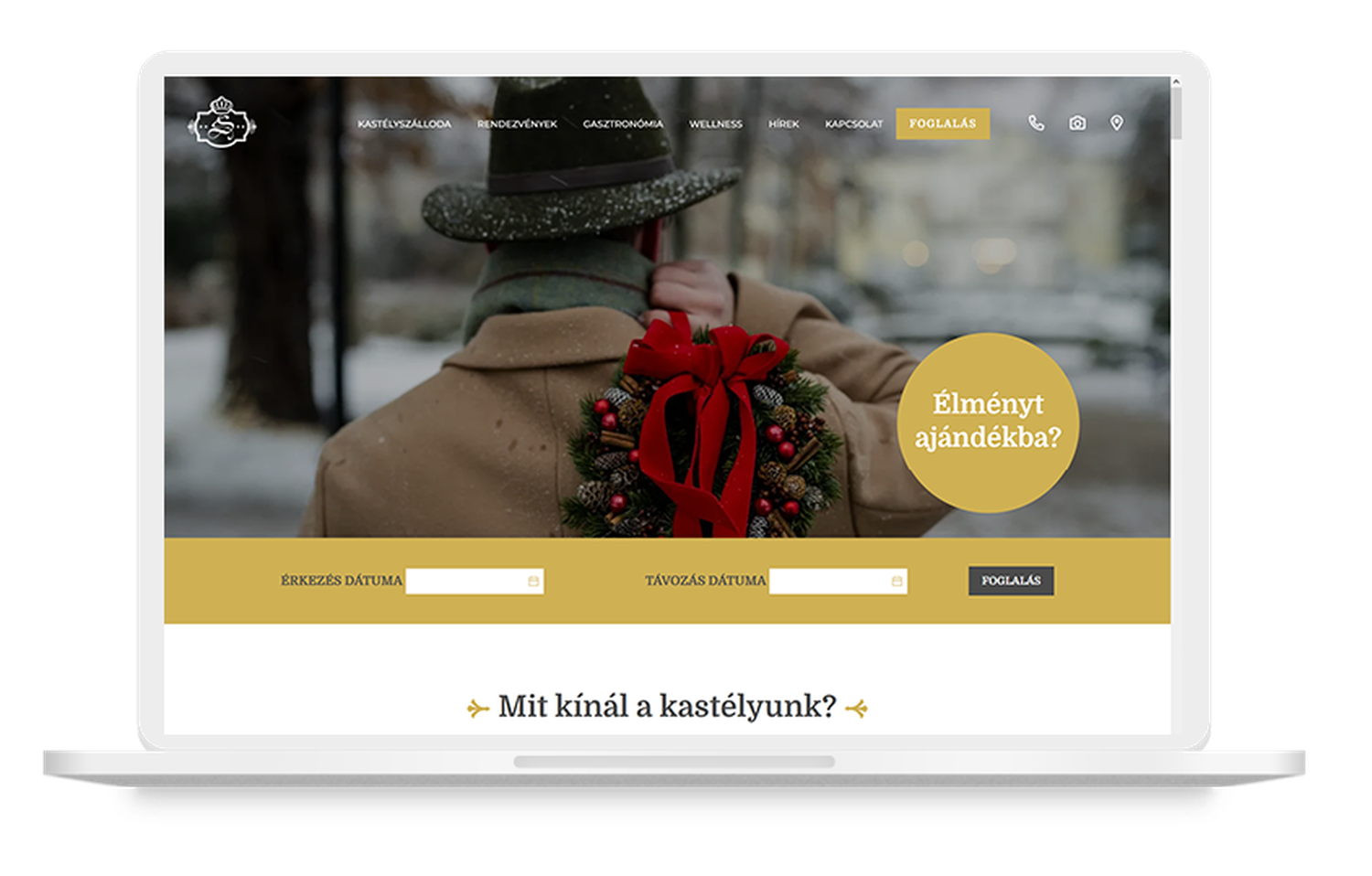 Szidónia Kastélyszálló Röjtökmuzsaj weboldalának asztali nézete