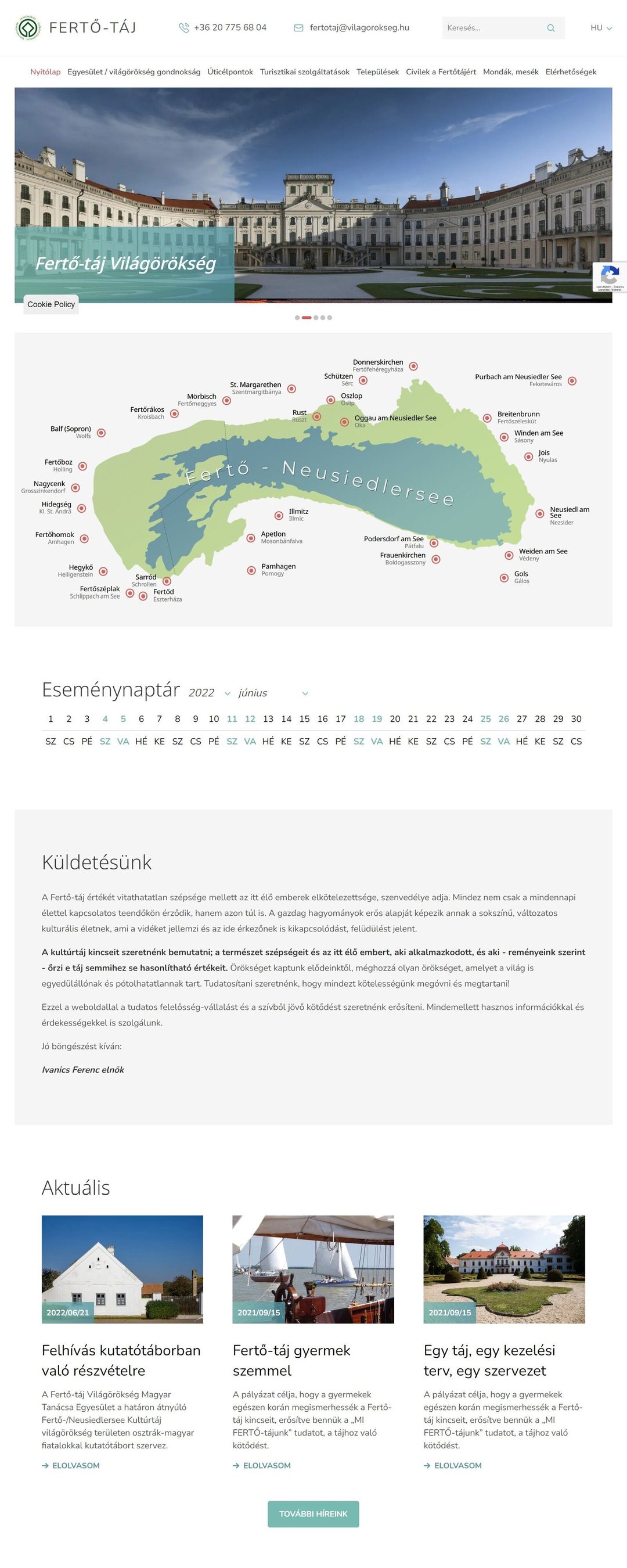 Fertő-táj Világörökség Magyar Tanácsa Egyesület – nyitóoldal