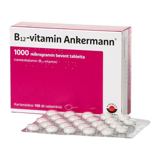 B12-vitamin Ankermann 1000 mcg bevont tabletta (100x)