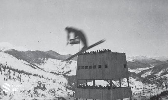 A borsafüredi síugrósánc átadása 1944. február 20-án 