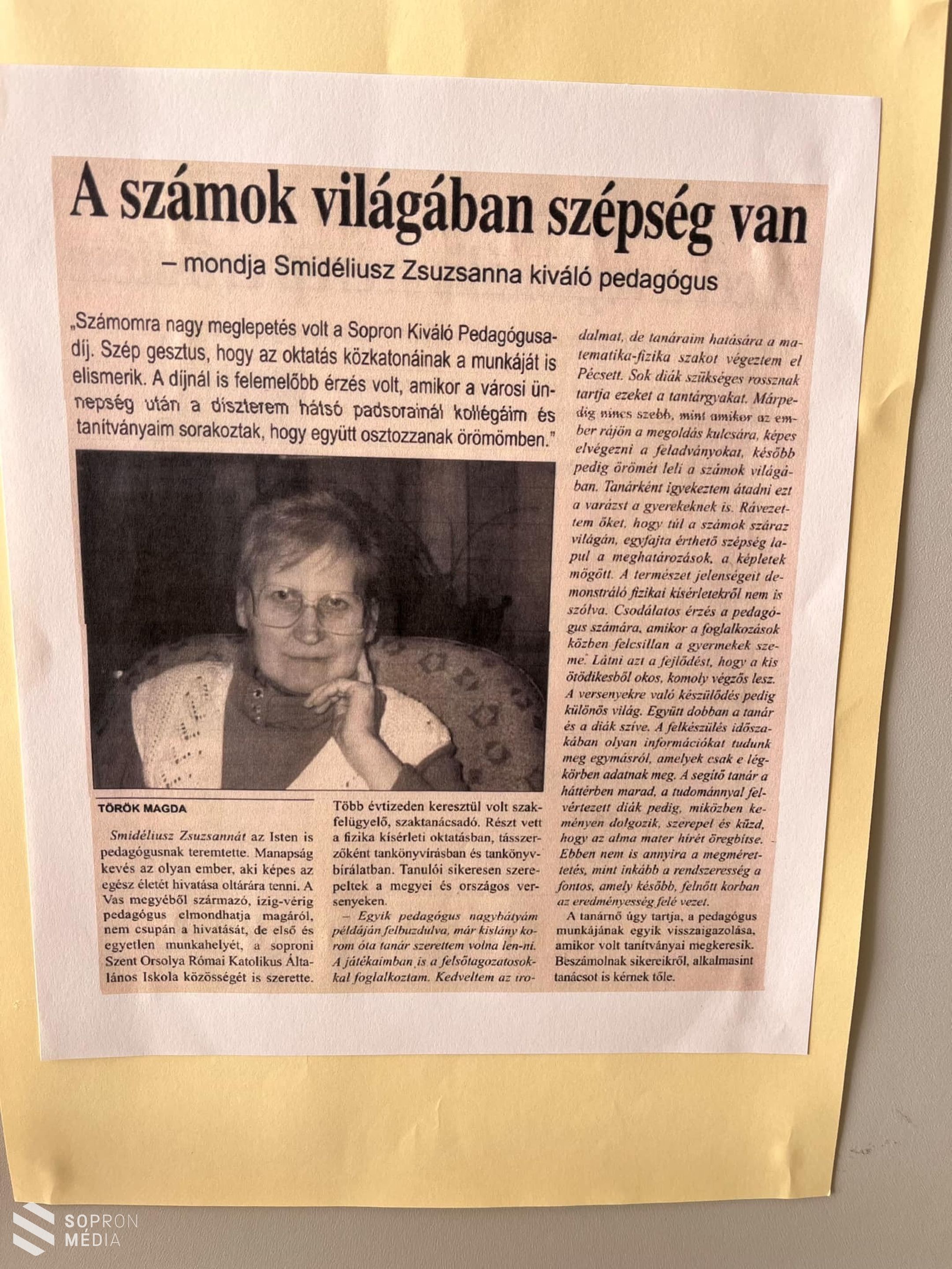 Szaktantermet neveztek el Smidéliusz Zsuzsannáról a Szent Orsolyában