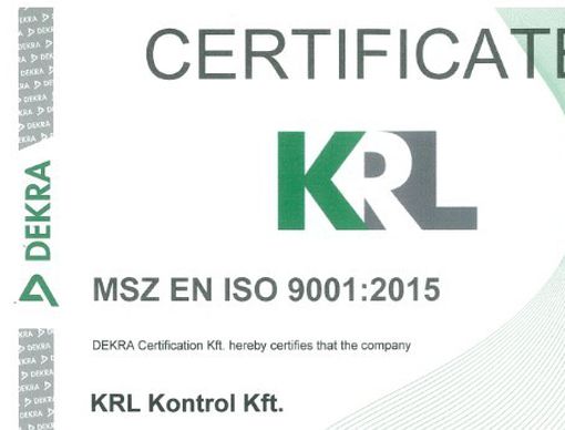 ISO 9001:2015 minősítésben részesültünk!