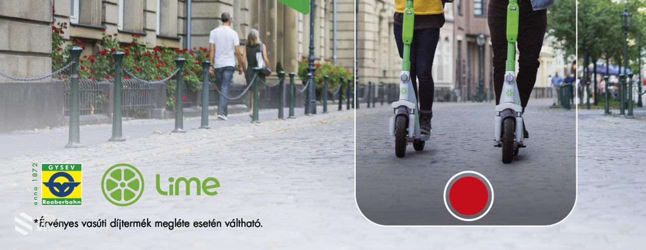 Február 15-től elérhető a Lime E-mobilitás jegy a GYSEV jegypénztáraiban
