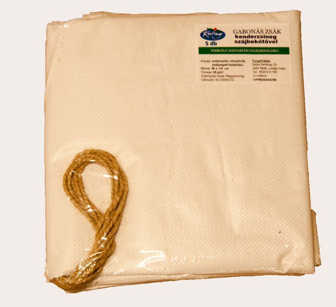 Natúr PP gabonás zsák 56x110 cm 5 db/csomag termék képe